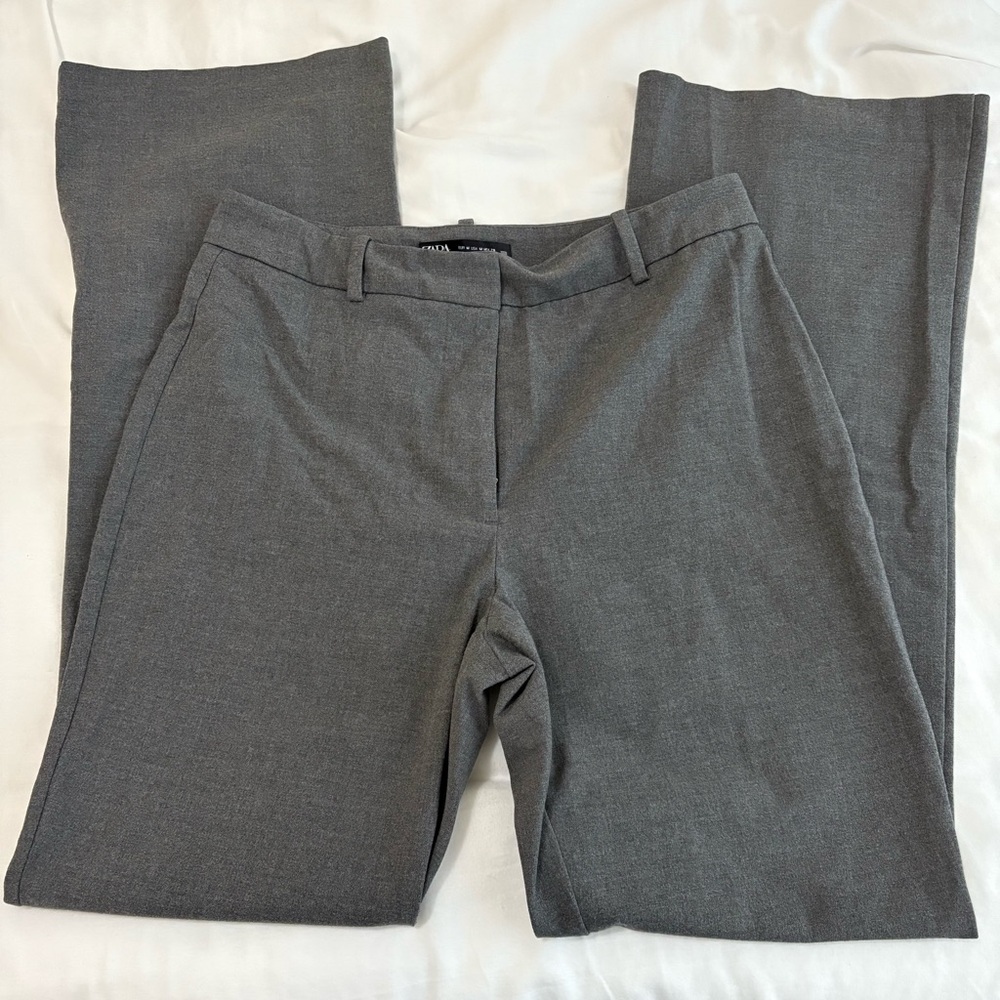 Zara Gray Business Casual Bootcut Trouser Dress Pant